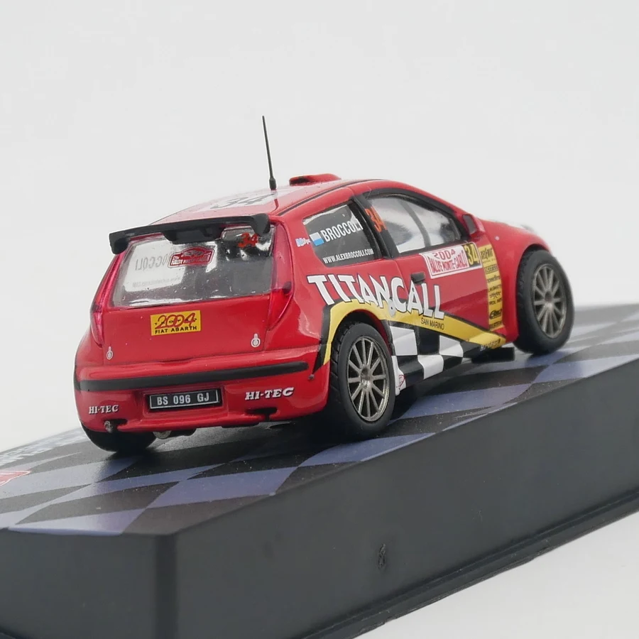 Ixo 1:43 Scale Diecast Alloy Fiat Punto S1600 WRC 2004 Racing Toys Cars Model Classics Adult Collection Souvenir Gifts Display