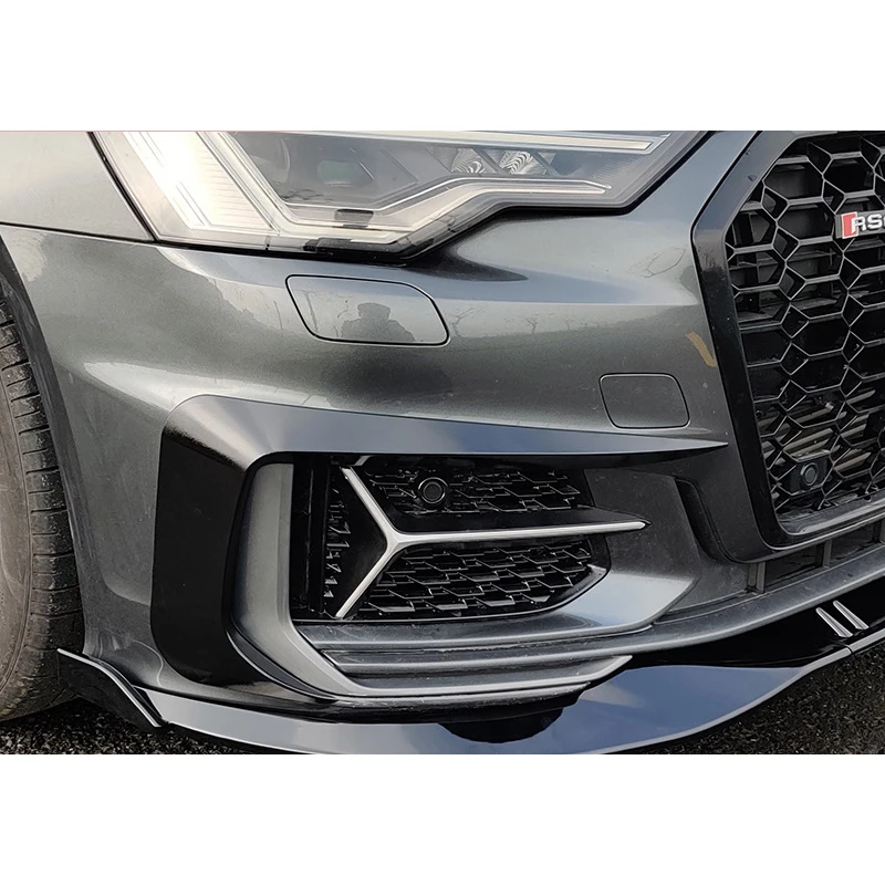 

Body Kit With Upgraded Fog Light Bezels Wrapped Corners Front Face Grid Honeycomb Fog Light Cover For Audi A6 2019-2022