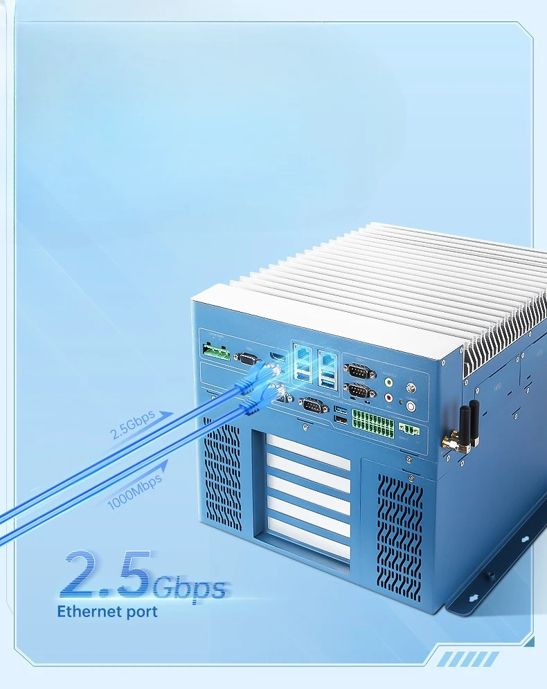 كمبيوتر صناعي قابل للتوسيع بأربعة فتحات للبطاقات، منفذ شبكة مزدوج AI Edge Computing Machine Vision Intelligence #2