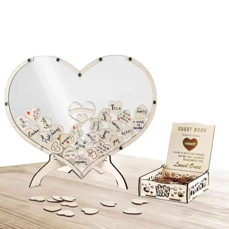 

Heart Wedding Guest Book Wooden Wedding Registry Items Wedding Guestbook Ideal Guest Book For Wedding Parties And Bridal Showers