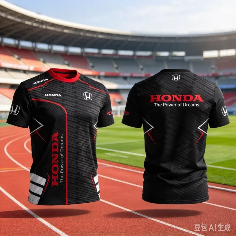 Racing T-shirt  Racing Team Surrounding T-shirt Sports Fitness Outdoor Activities Leisure Daily Trendy Short Sleeve ﻿