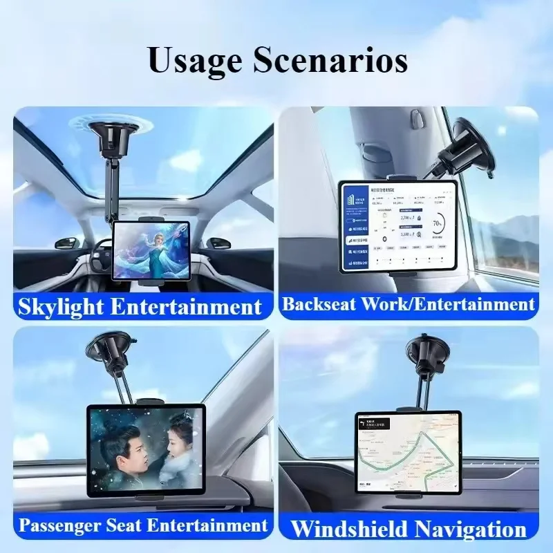 Vehicle Tablet Holder Car Cradle Wall Support Suction Cup Phone Tablet Angle Adjustable Clip Phone Holder Windshield Window