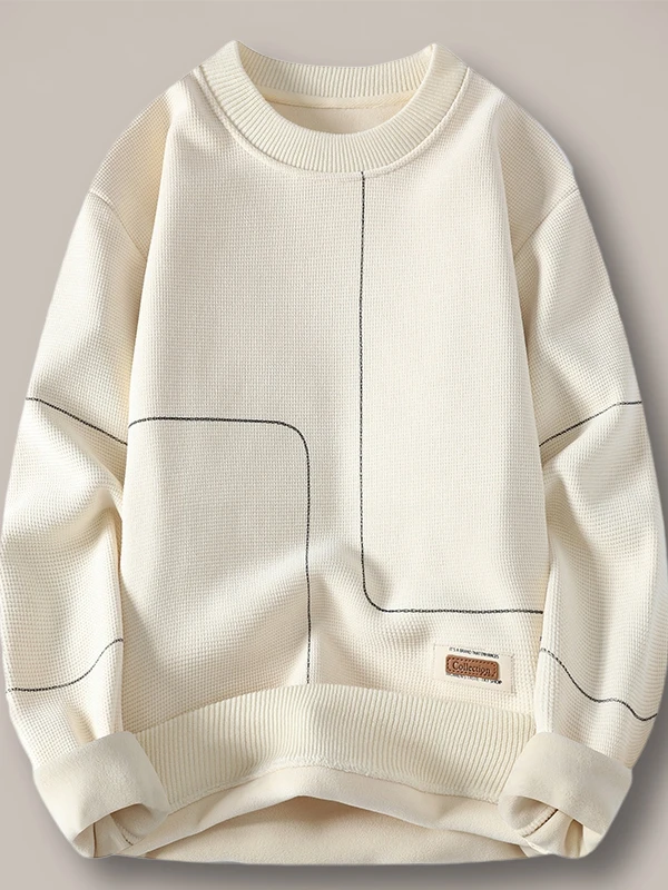 

Мужской вязаный свитер Thiened Fce: новая осенне-зимняя коллекция, модный студенческий базовый свитер свободного кроя, цельный велюровый трикотаж