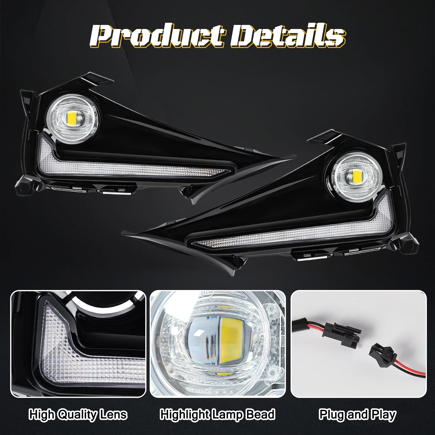 Fog Light Assembly For Toyota Corolla Hatchback 2019-2025 LED Daytime Running Light LED Fog Lamp Dynamic Turn Signal Car DRL 12V