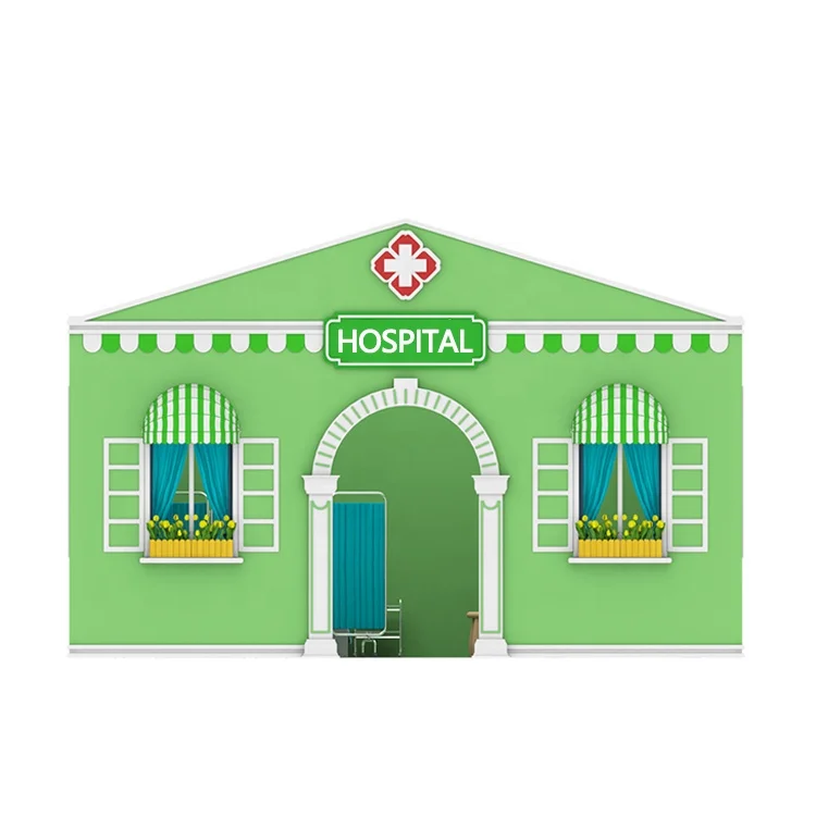 놀이공원 실내외 어린이 놀이터 나무 병원 테마 키즈 역할놀이집