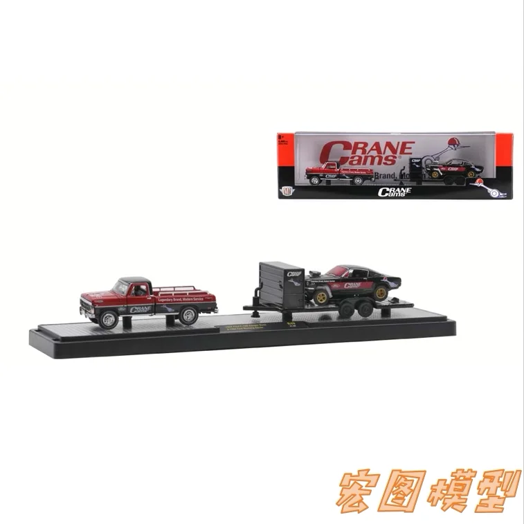 m2-machines-1-64-1969-ford-f-100-rangertruck-1966-ford-mustanggasser-diecast-alloy-car-model-children's-toys-and-gifts