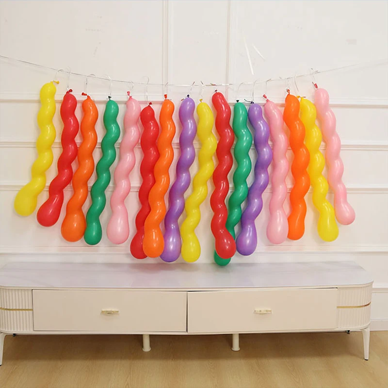 20~200 Stück Spiral-Langballons, mehrfarbig, einzigartige, gedrehte Spiral-Latexballons, Hochzeit, alles Gute zum Geburtstag, Feiertagsdekorationen TMZ – Detail 3