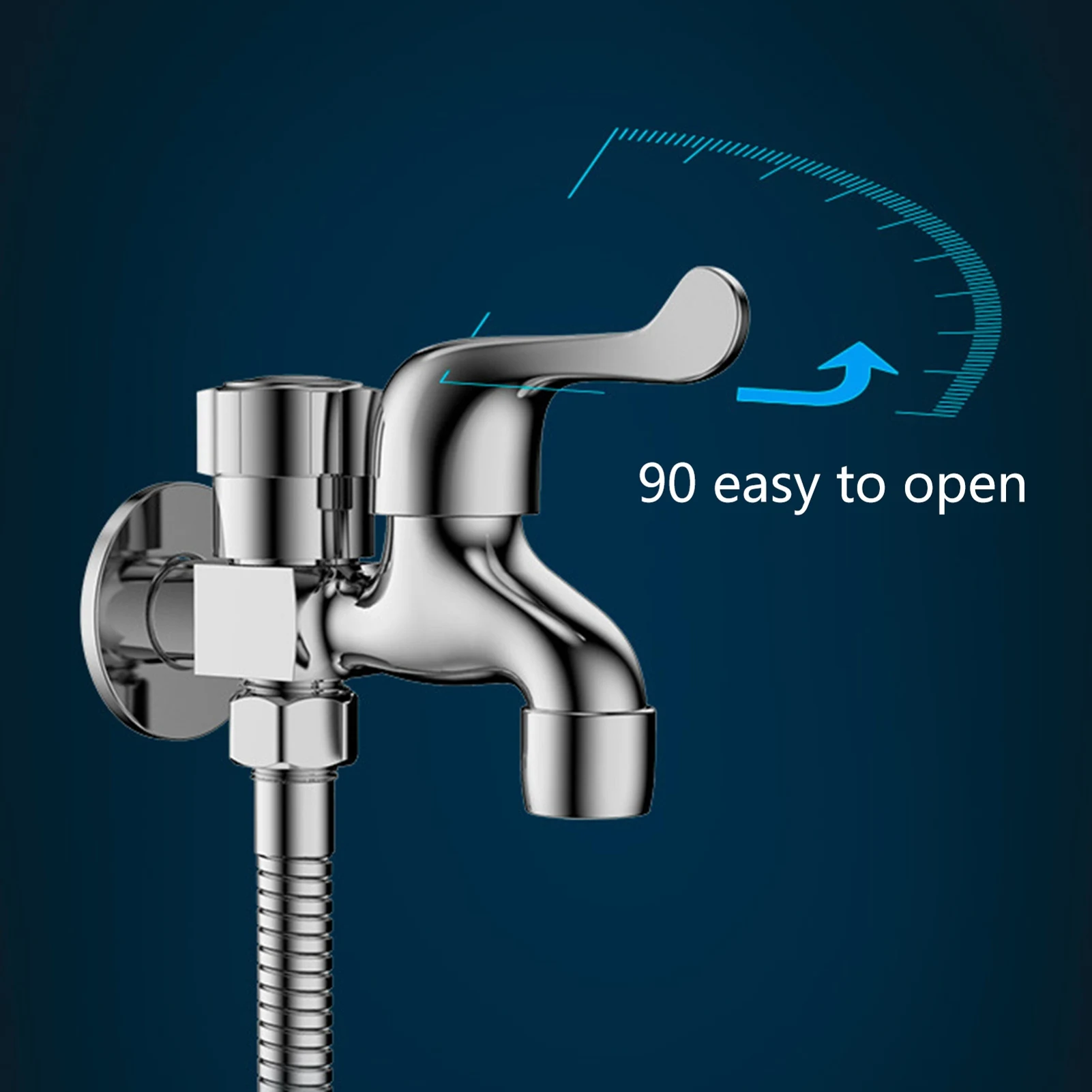 Zinc Alloy Wall Faucet for Kitchen Bathroom Homeowners Two Way Cold Water Tap Ceramic Core Rust Resistant Durable Valve