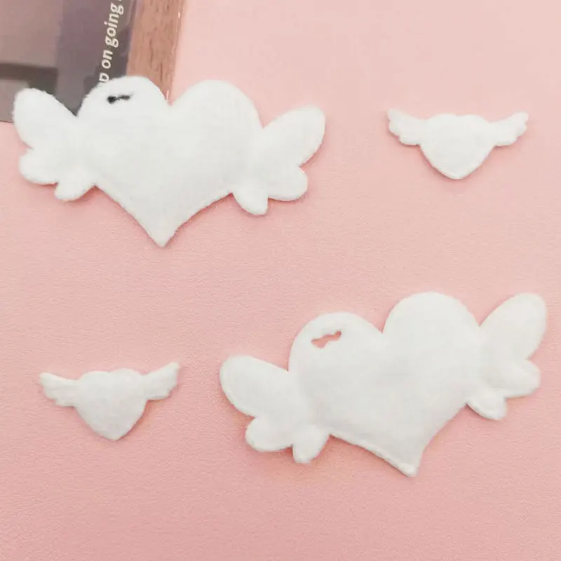 40Pcs Ultrasonic Double-Sided Fabric Wing Padded Appliques DIY Accessory for Hand-Made Toy Doll Socks Hat Plush Supplement