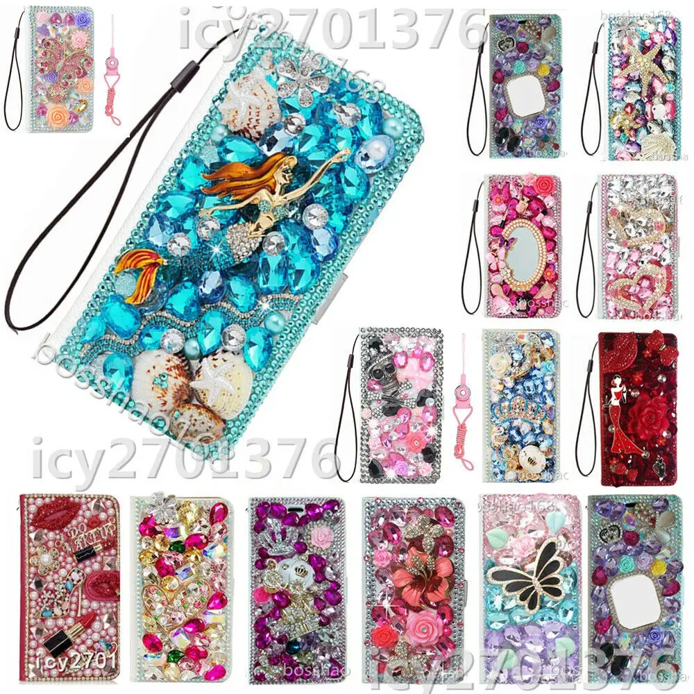 Coque pour Samsung Galaxy S10 S20 FE S21 S22 Ultra Note 10 + 20 Ultra, portefeuille de luxe Bling en cuir à rabat pour femmes, housse de protection