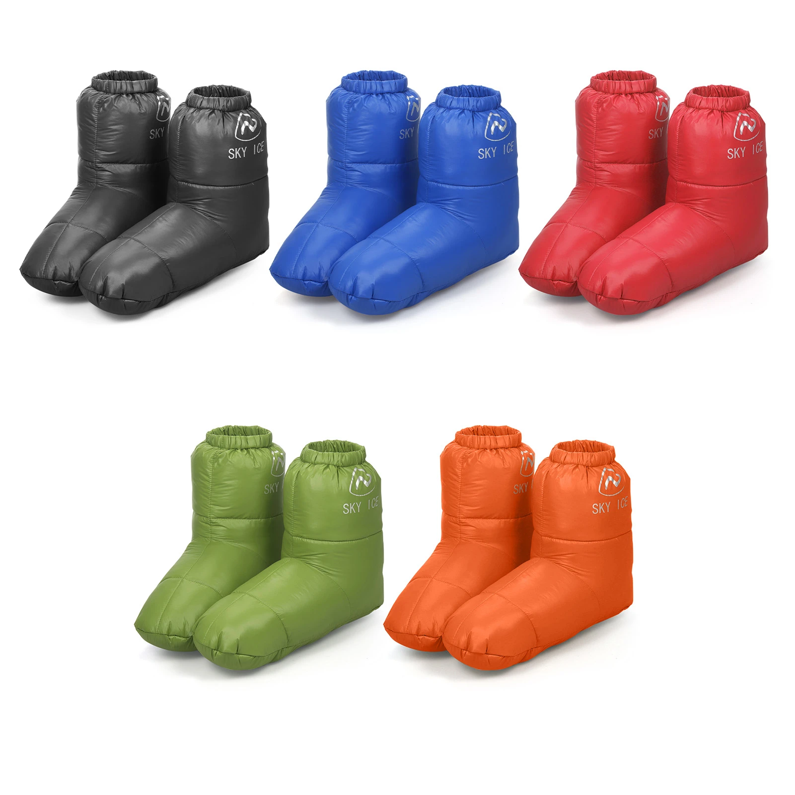 Down Booties Camping Slippers Winter Warm Duck Down Slippers Boots -15 ~ 0℃ Home Outdoor Camping Shoes Footwear for Men Women