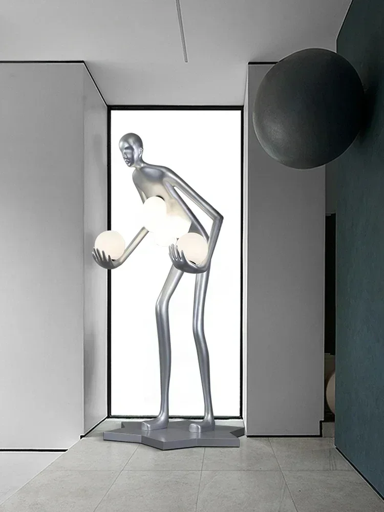 

Creative Human-Shaped Art Sculpture Floor Lamp Home Beauty Shop Club FRP Large Figure Decoration