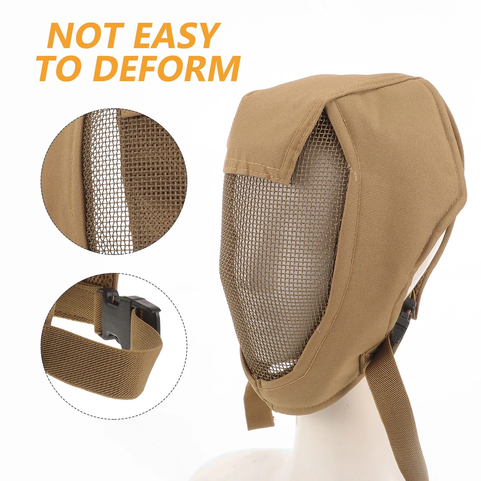 

Breathable Full Steel Mesh Protective Mask Outdoor Field Operation Impact Resistant Durable Fencing Guard Disassemblable Hunting