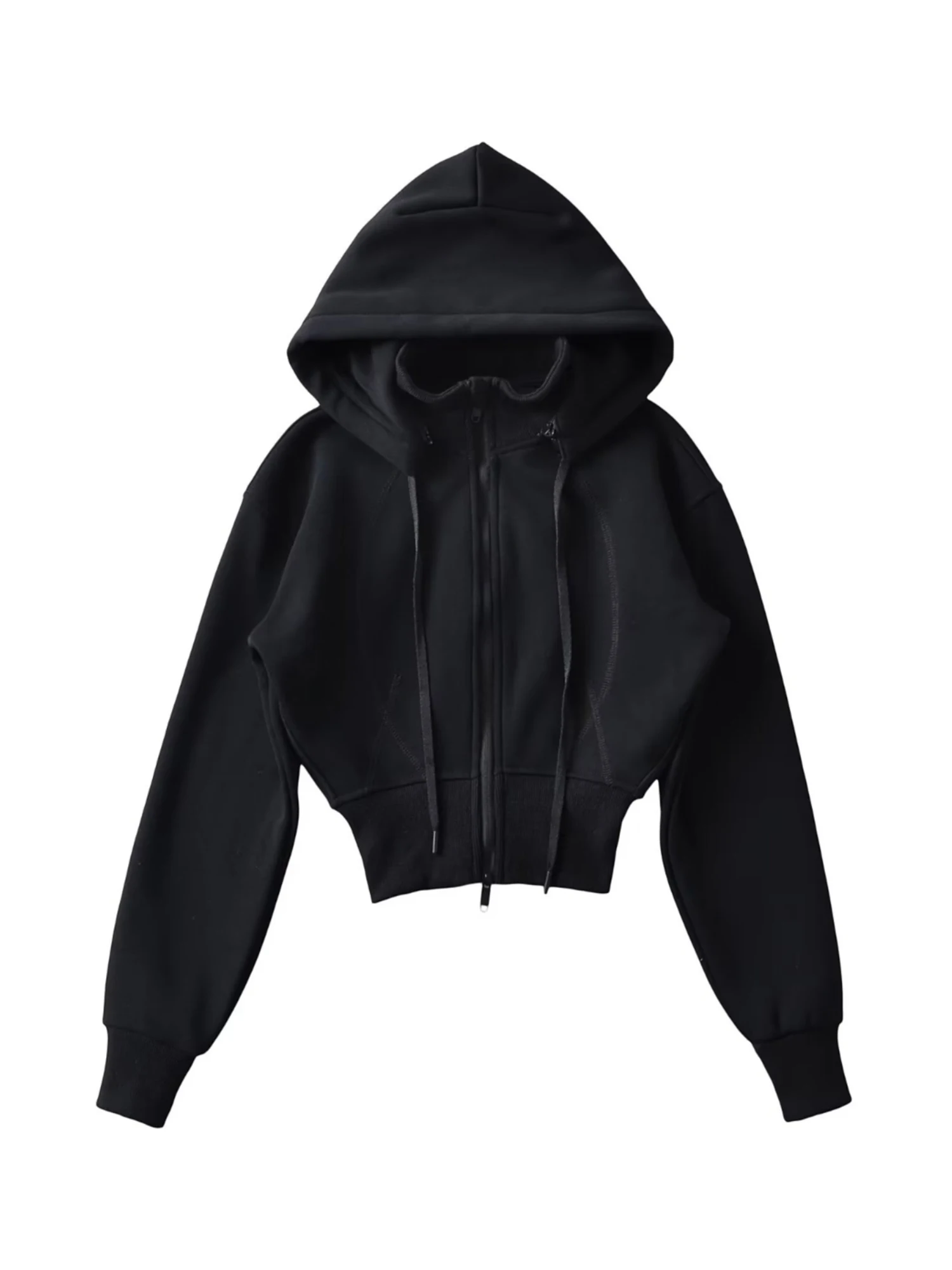 المرأة المشمش اقتصاص البلوز خمر Harajuku Y2k سحابات أكمام طويلة البلوز البلوز قمة 2000s موضة الملابس الخريف