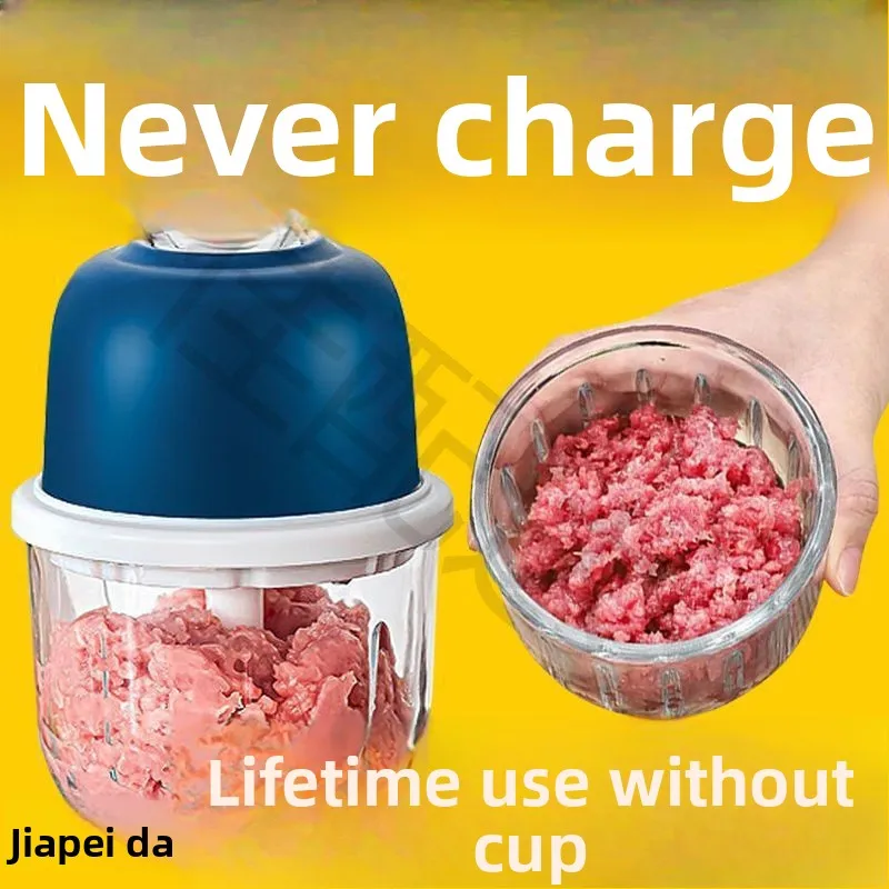 Electric garlic masher for mashing garlic and chili, household automatic meat grinder for kitchen use