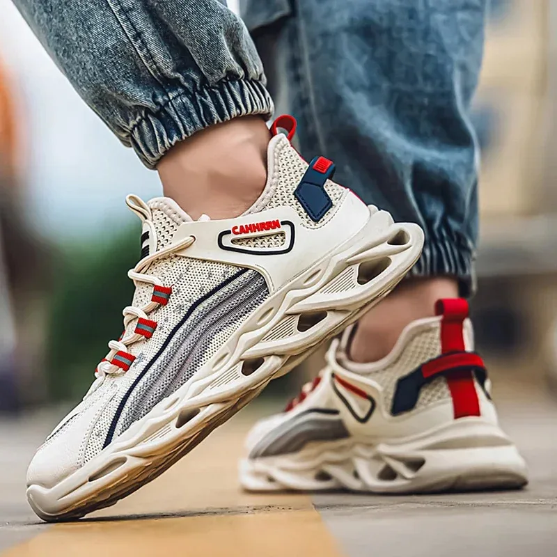 

Прогулочная мужская летняя обувь на плоской подошве, новая дышащая удобная спортивная обувь, противоскользящие износостойкие повседневные модные мужские кроссовки