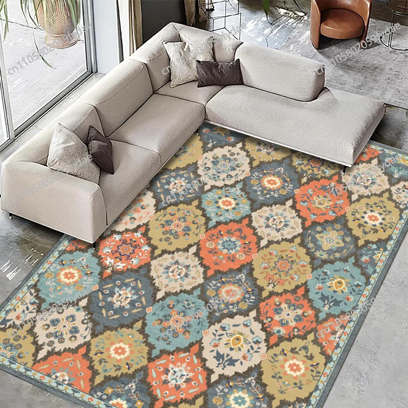 Imitation cashmere wash bottom living room carpet Persian bedroom coffee table sofa vintage home bedside floor mat
