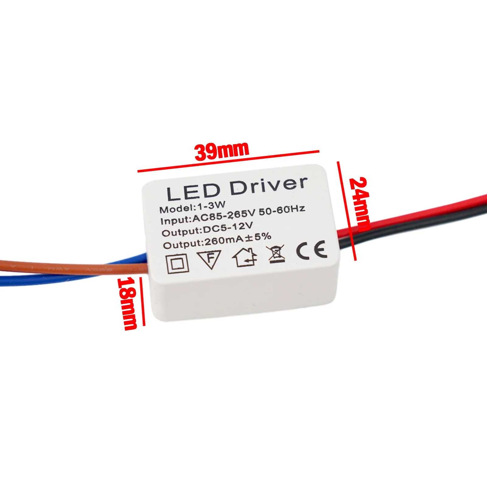 Transformer Drive Power Supply Constant Current Wide Voltage Range 1-24W 260mA Safety New Easy To Install Stable