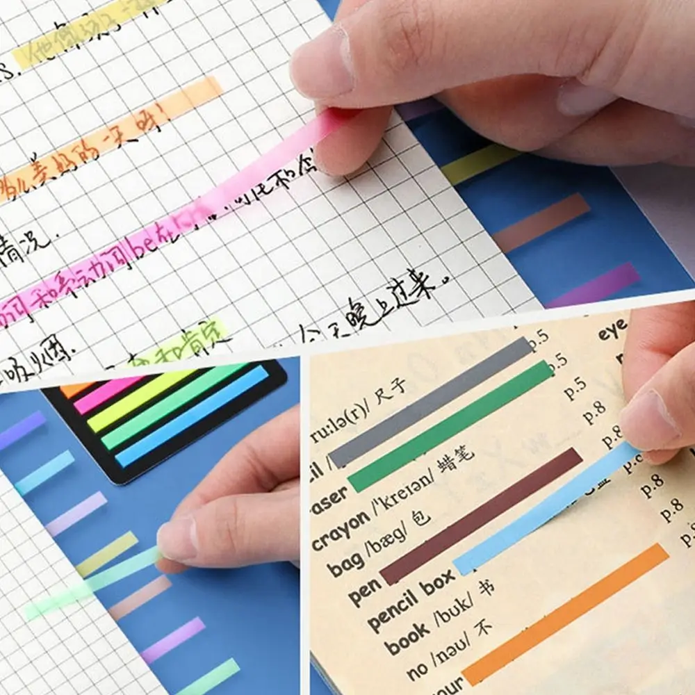 

Reading Label 300 Sheets Rainbow Index Memo Pad PET Stationery Index Stickers Kawaii Label Bookmark School