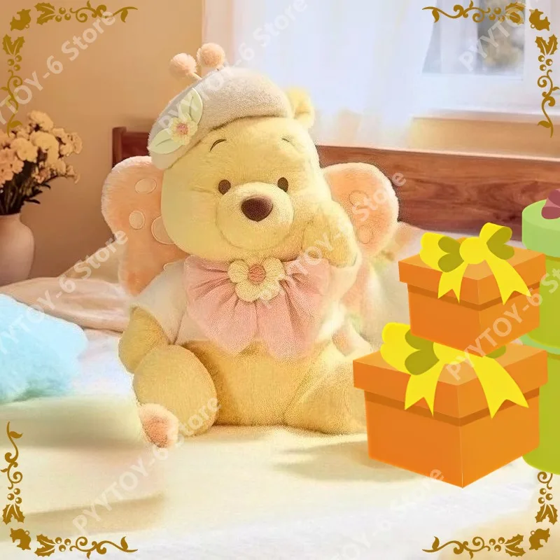 

Коллекция Disney Butterfly Winnie The Pooh, плюшевая игрушка 23 см, изысканная, очаровательная, мягкая, приятная для кожи, подарки на Новый год и день рождения