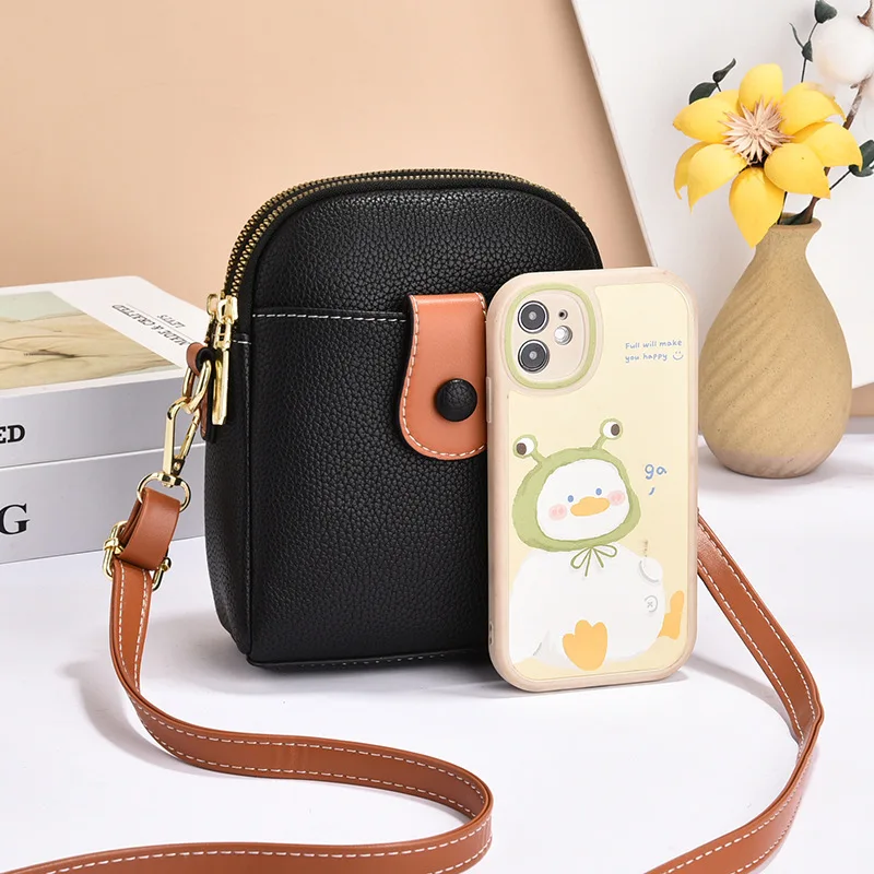 6 Colors Real Cowhide PU Leather Women\'s Luxury Handbag One Shoulder Mobile Phone Bag Girls Messenger Bag Mini CrossBodybag