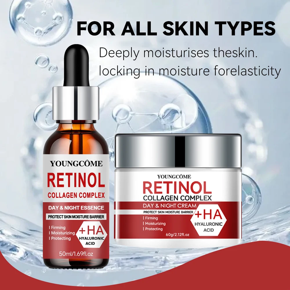 Crema reparadora hidratante de Retinol y suero con colágeno y vitamina E, piel firme y nutritiva, suave y no irritante