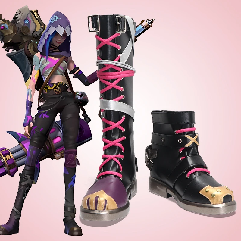 

LOL Arcane Jinx Косплей Костюм Обувь Сапоги Хэллоуин Карнавал Вечеринка Рождество Игра Ролевой Костюм Опора для Женщин