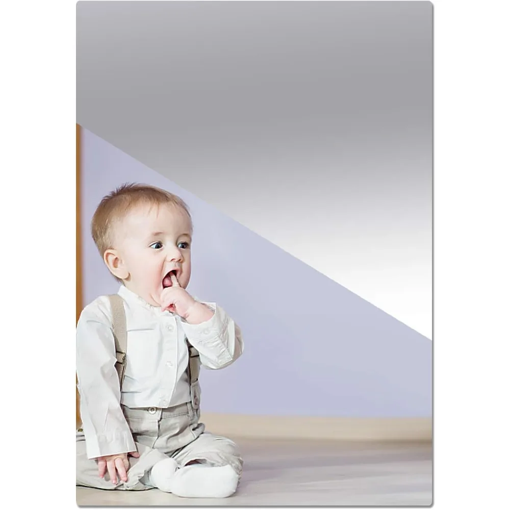 

Wall Mirror, Adhesive Acrylic Mirror 17" x 12" Self Sheet 0.08"(2mm) Thick, Non Glass Safety, Wall Mirror