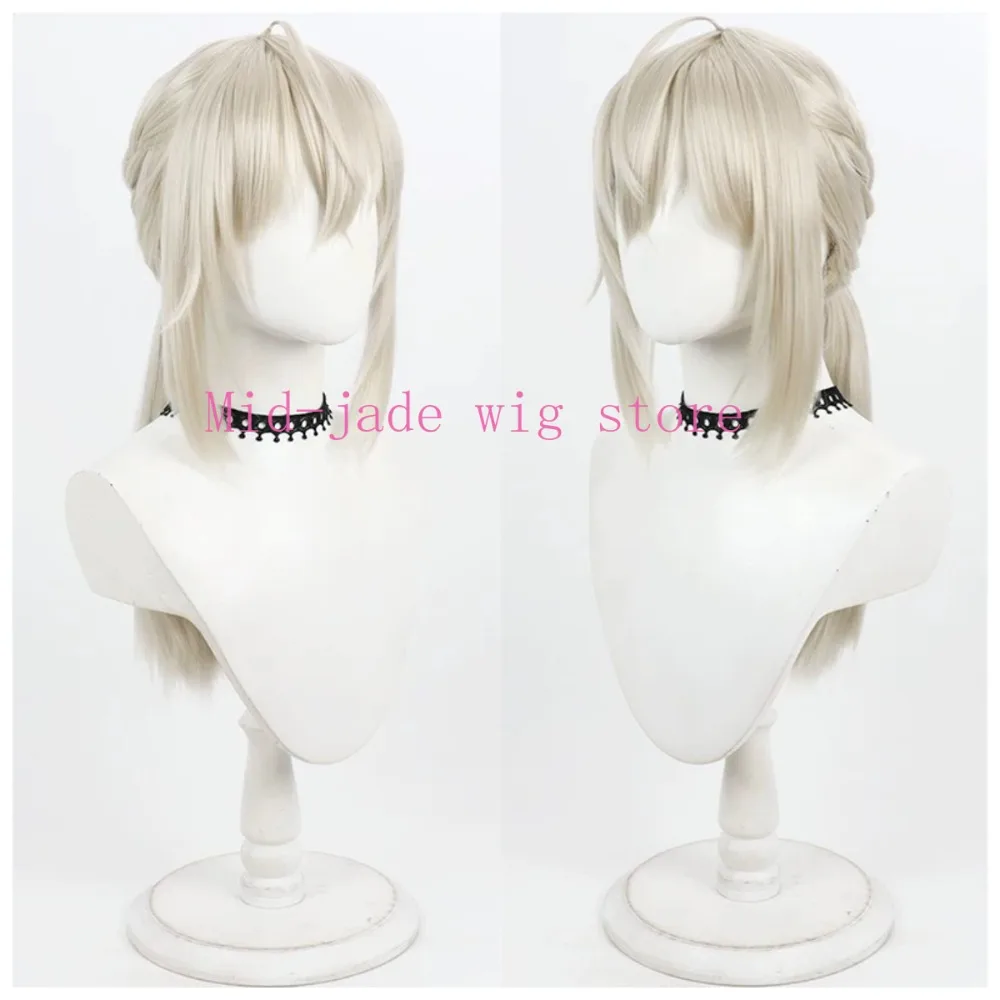 Bedivere Cosplay Wig Realistic Scalp Braided Low Ponytail Hair for Christmas Fantasy Convention Stage Event and Photography