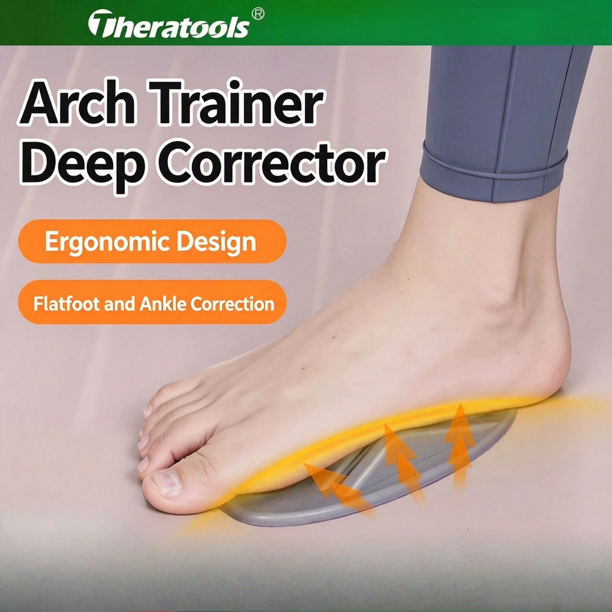 Flat Foot Corrector Board, Arch Collapse Rehab Trainer for Inversion/Eversion, Plantar Fasciitis Relief Exercise Board