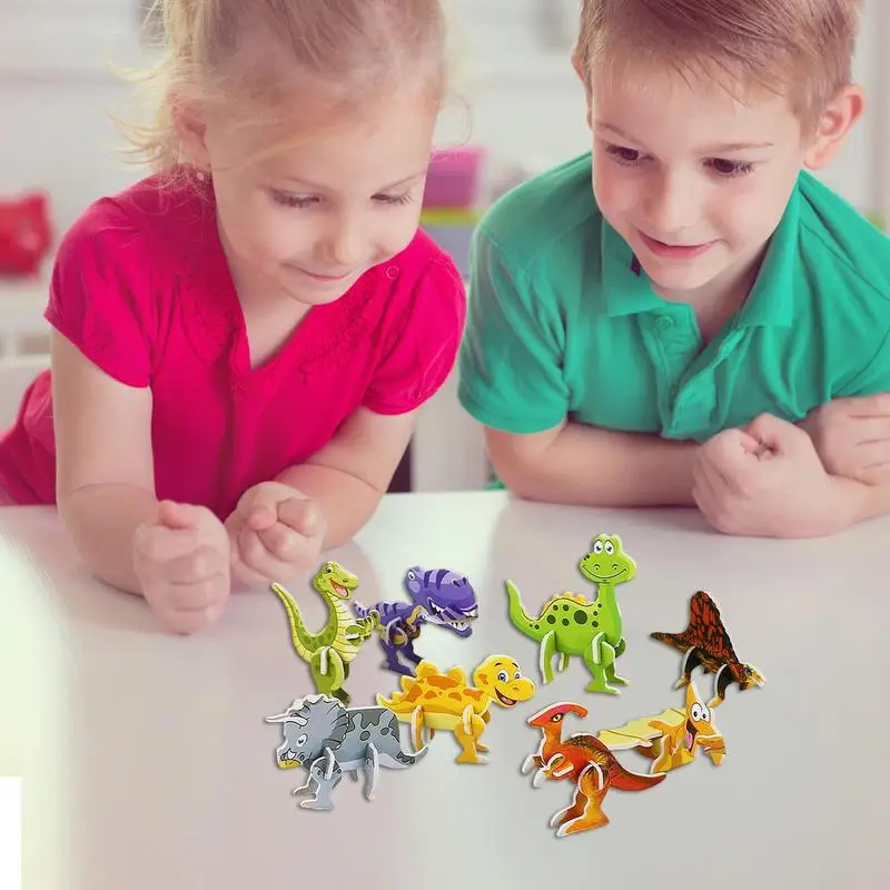 Puzzles d'Avion en 3D pour Enfant, Jouet à Assembler en Mousse, Précieux Dinosaure, 10 Pièces