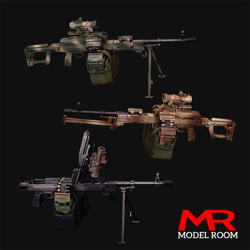 HASUKI WM-05 1/12 Scale Soldier PKM Machine Gun Model Scene Accessories Props Fit 6 inch Male Female Action Figure Body