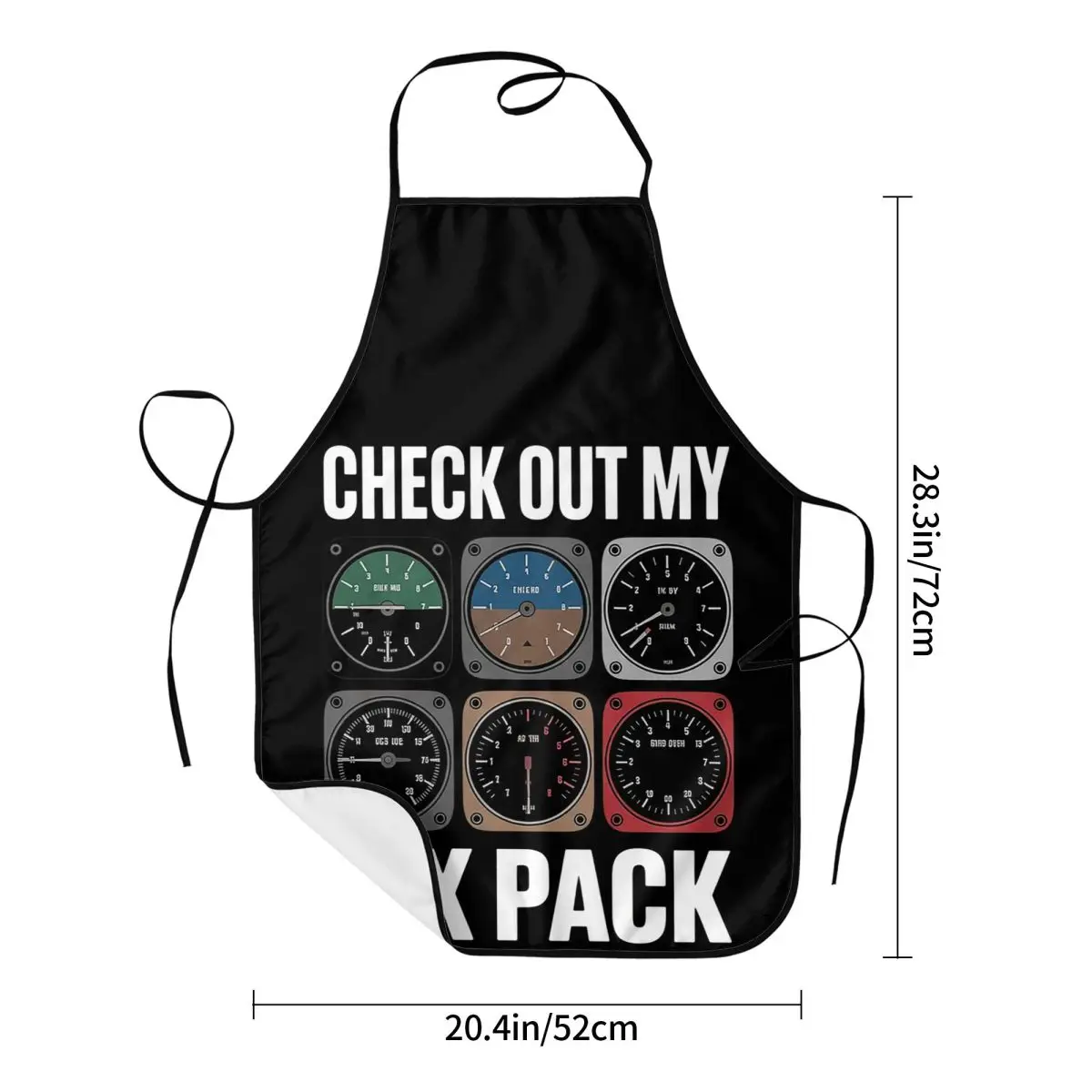 Pilot Top Airplane Six Pack Flight Instruments Aprons Chef Cuisine Tablier Bib Kitchen Cleaning Pinafore for Women Men Painting