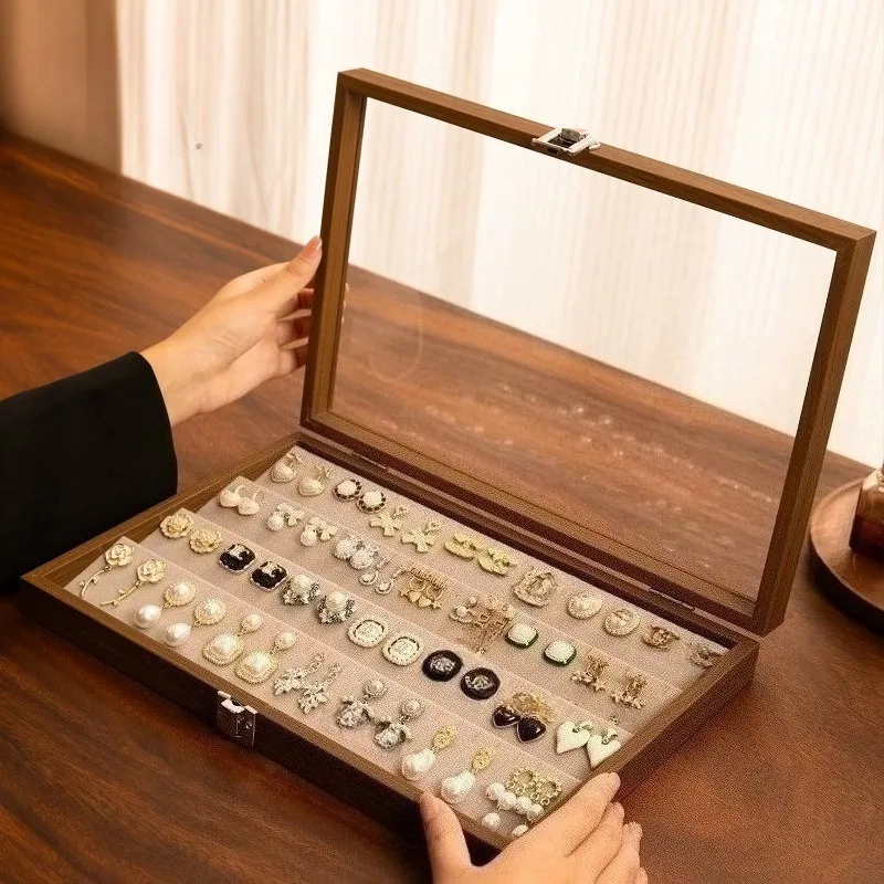 

Большая витрина для сережек, прозрачные футляры для хранения сережек, витрина, шкатулки для драгоценностей, женский органайзер для безделушек, коробка для ювелирных изделий