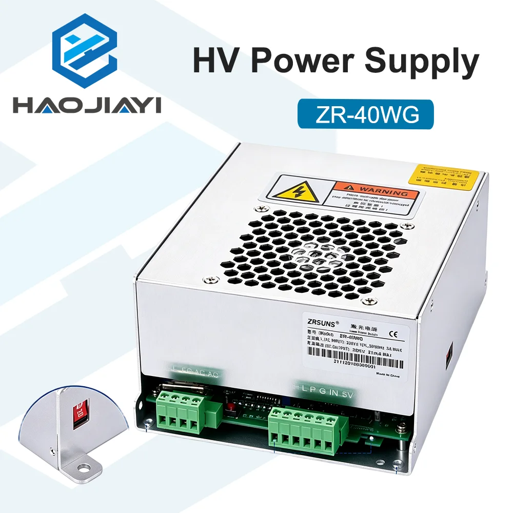 ZR-40WG 40W CO2 Laser Power Supply High Voltage PSU for 40W CO2 Glass Laser Tube Engraving Cutting Machine