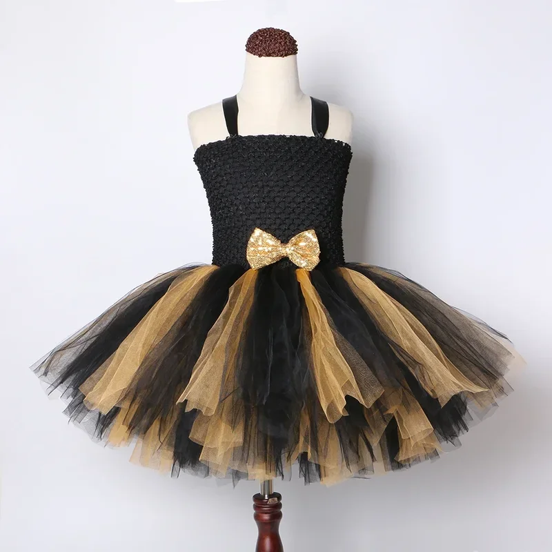 Black gold lol tutu dress girl kids Princess Tutu dresses for girls birthday party Carnival Halloween LOL dolls costume cosplay