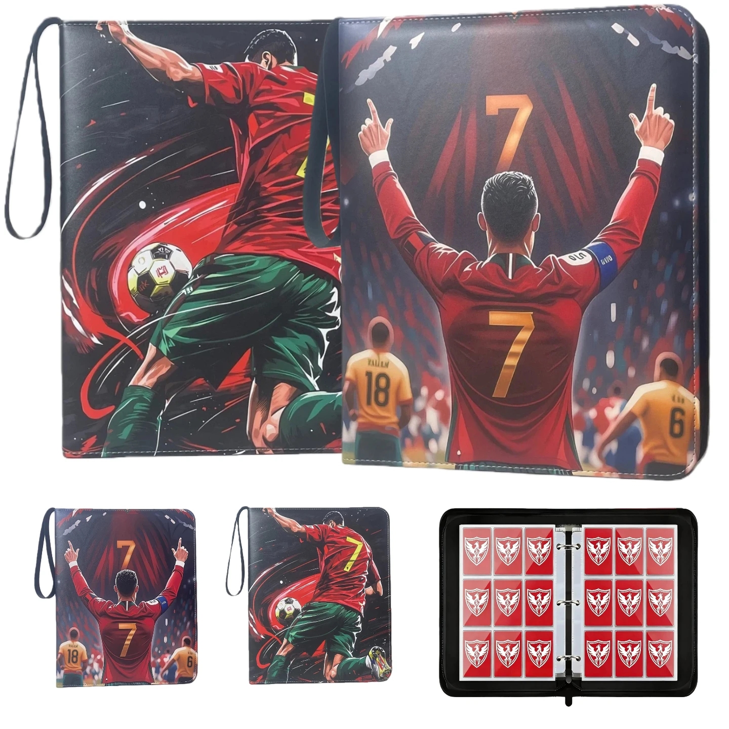 

Папка для торговых карточек 4/9 карманов, вмещающая 400/900 карточек, большая вместительная книга для карточек премиум-класса, дизайн на молнии, с 50 съемными двусторонними страницами, подходит для Ptcg, Mtg, спортивных карточек, хранения карточек, органа