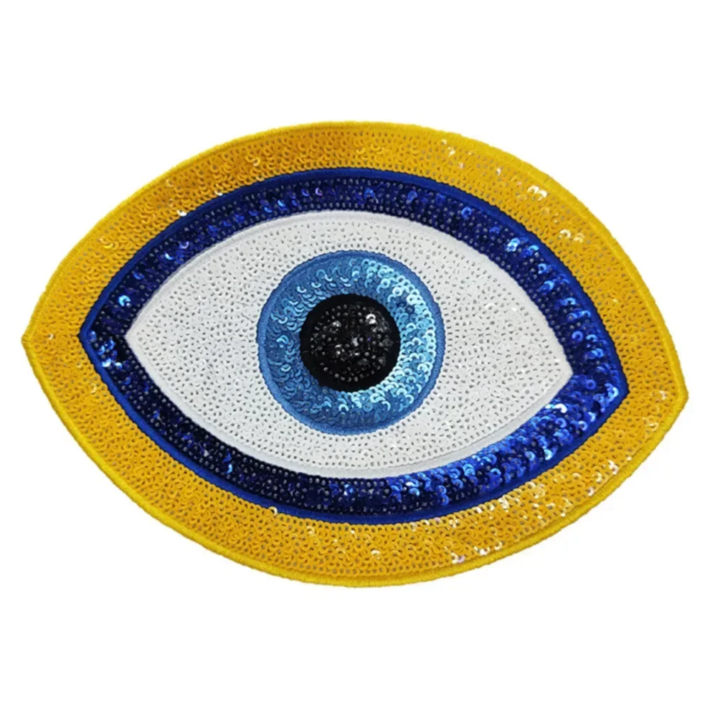 Sequins Eyes Eyelashes Iron on Patch Heart-Eye Clothing Thermoadhesive Patches Devil's Eye Embroidery Sticker Sewing Accessories