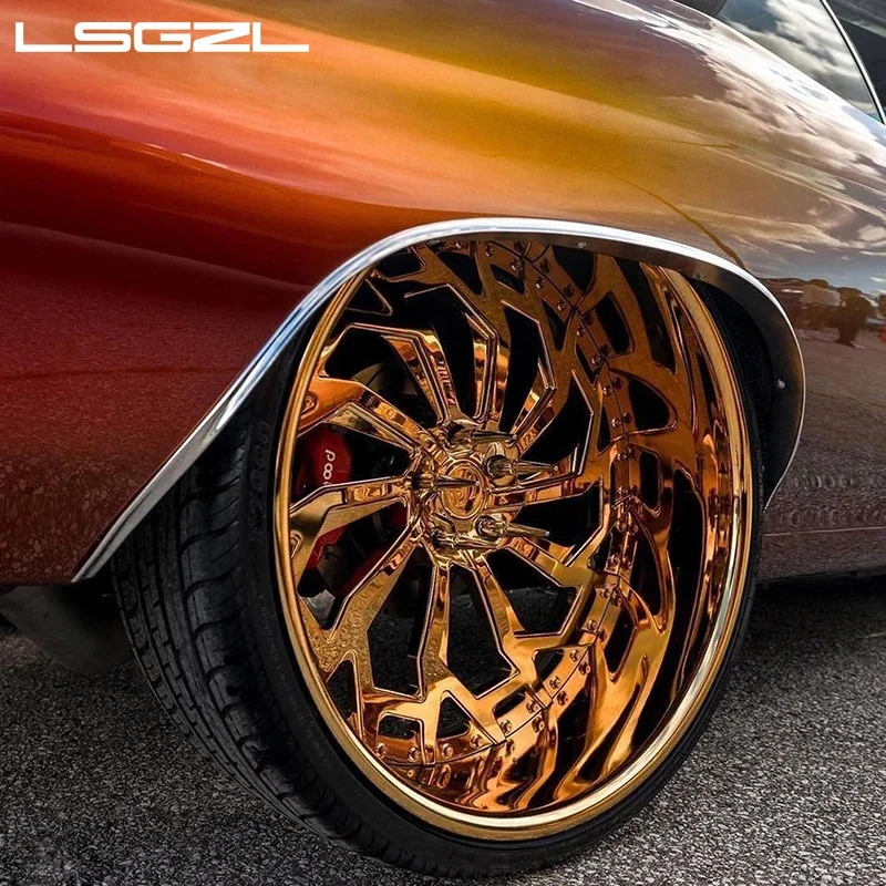 Lsgzl 2 piece forged wheels rim 18 inch 5x114.3 20 24 26 Inch gold rim deep concave wheel for impala dogbreeders dope chevelle