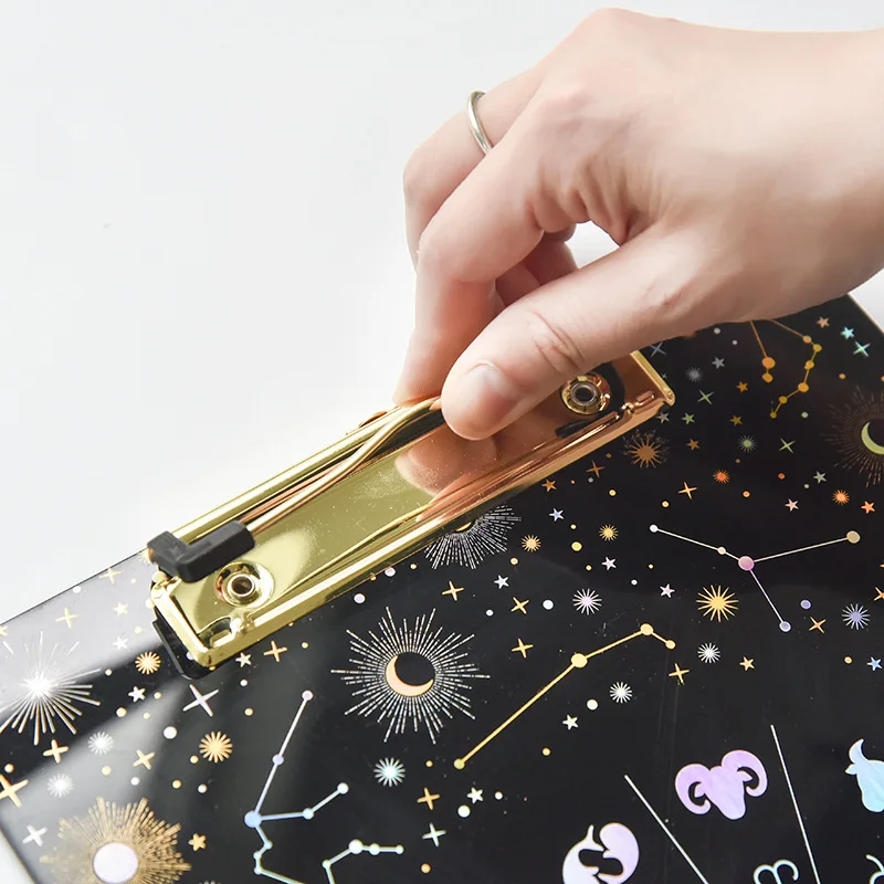 A4 Laser Constellation Acrylic Clip Office Cultural Educational Supply Business Folder Student Writing Board Artist Painting Pad