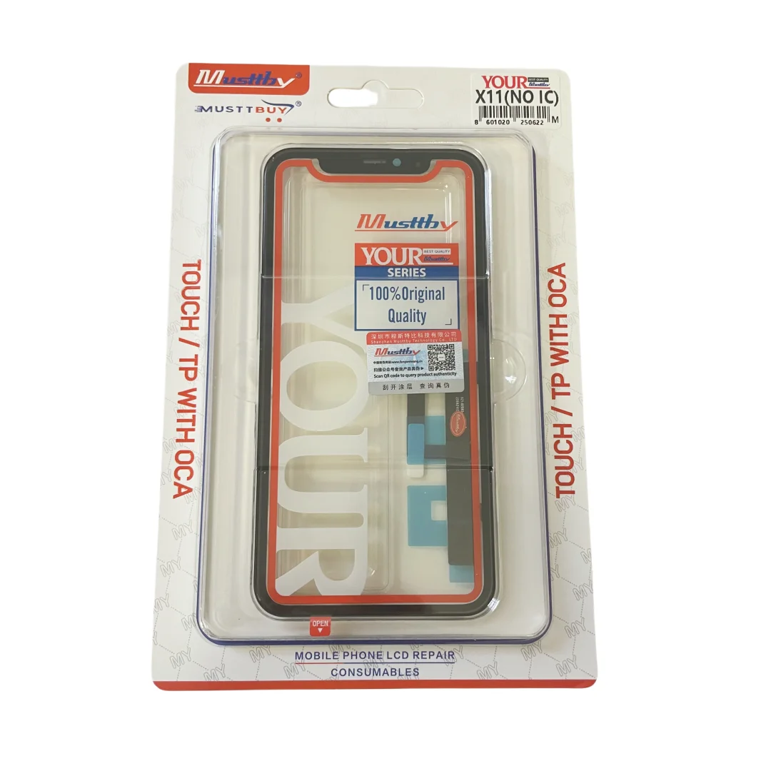 

Musttby YOUR NO IC Сенсорное стекло с сенсорным дигитайзером и рамкой + клей OCA для iPhone X XS XR 11 12 13 14 PROMAX Замена