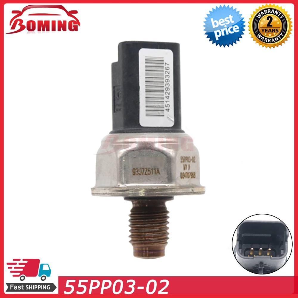 55PP03-02 Car Fuel Rail Pressure Sensor For SsangYong Kyron Jaguar X-TYPE Renault Clio Megane 9307Z511A 55PP0302