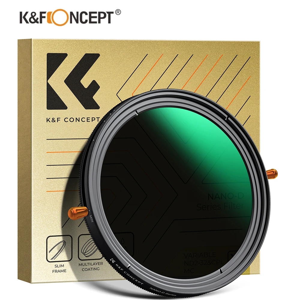 

K&F Concept Variable ND2-ND32 CPL 2 In 1 Filter (Nano-D) Water And Dust Proof Coatings for Camera Lens 49/52/58/62/67/72/77/82mm