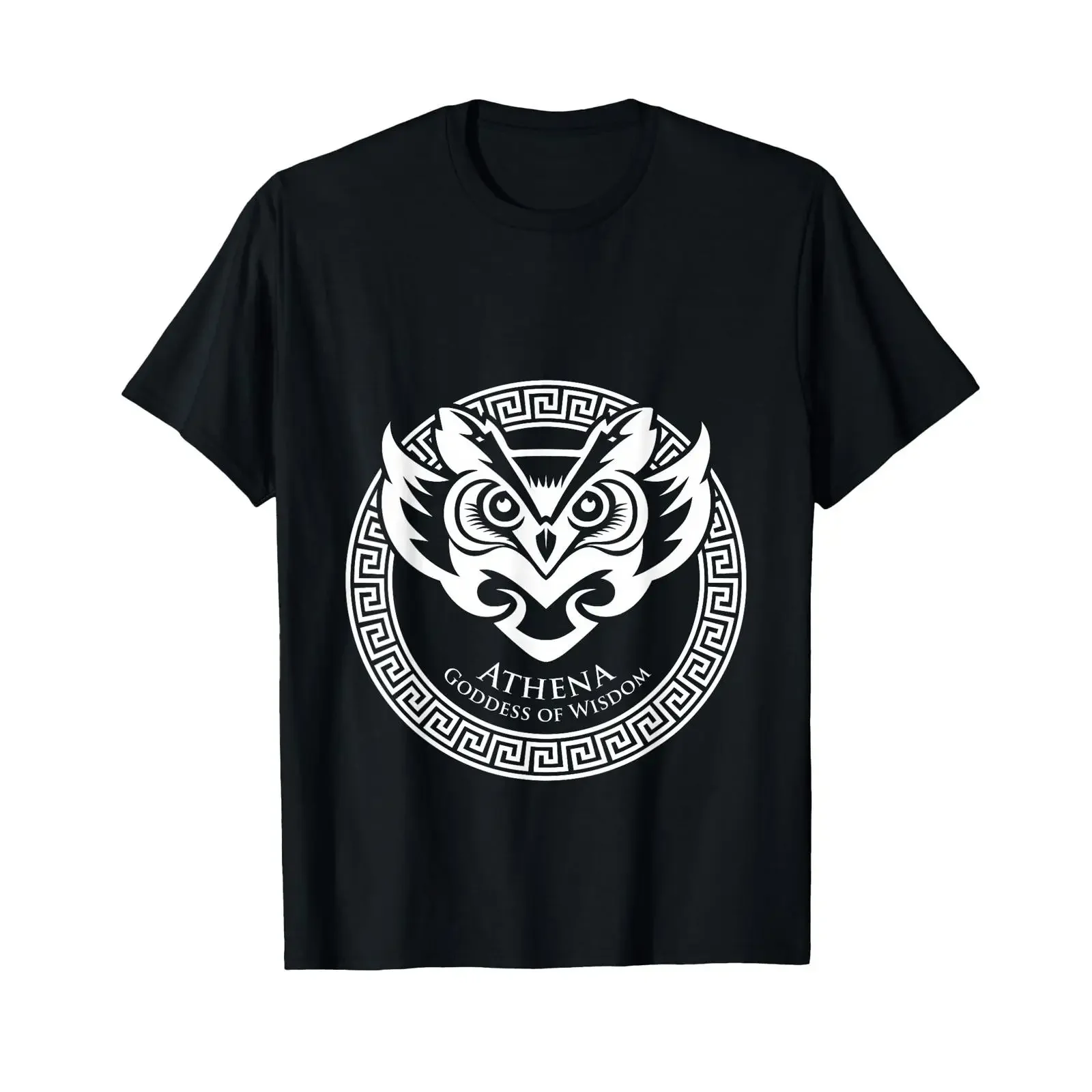 Camiseta negra vintage con diseño de la mitología griega, la historia de la antigua Grecia y los amantes de Atenea, ropa de diseñador con efecto lavado.