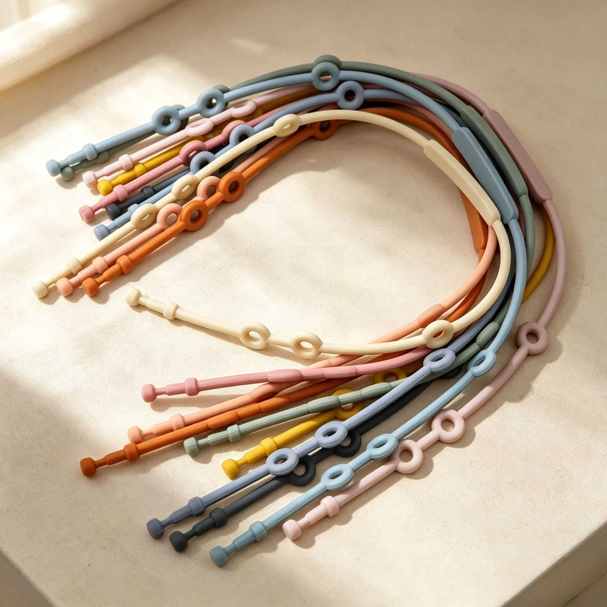 New Silicone Toy Safety Straps Newborn Teething Soother Chew Dummy Chains Adjustable Baby Pacifier Clip Teether Straps