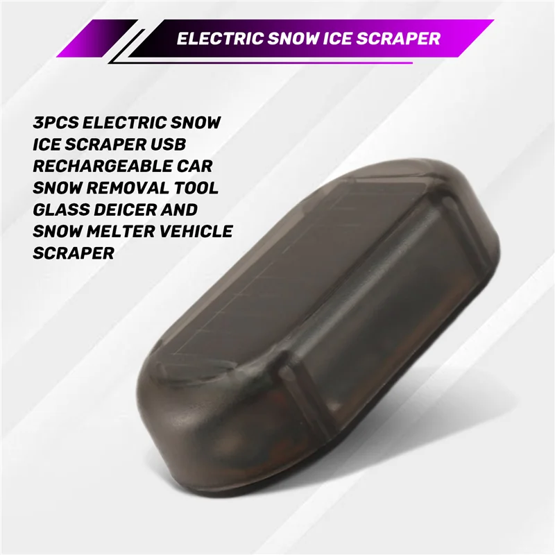 AF93-3PCS الكهربائية الثلوج مكشطة الجليد USB قابلة للشحن سيارة الثلوج أداة إزالة الصواميل الزجاج دييسر و الثلوج Melter مركبة مكشطة