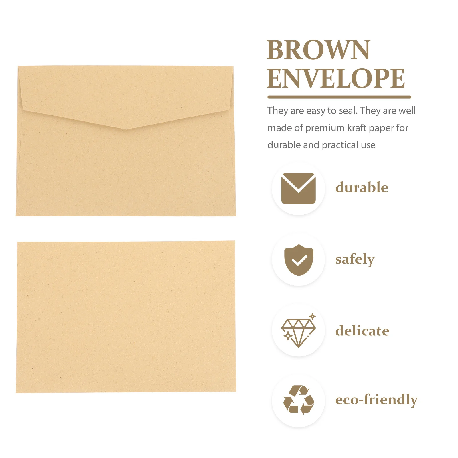 

20Pcs Kraft Paper Envelopes Classic Mini Envelopes for Wedding Invitations Greeting Cards Scrapbook Office Supplies