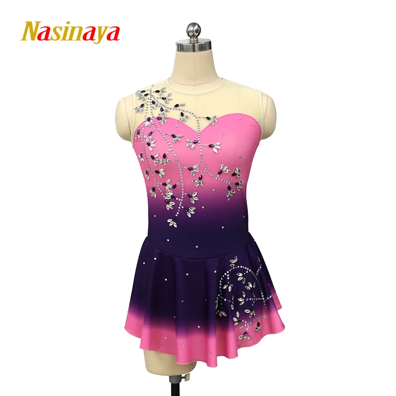 Gradient Pattern Skating Clothing Fabric Simple Elegant Skating Skirt Girls Lady Custom Skating Clothing Made In China