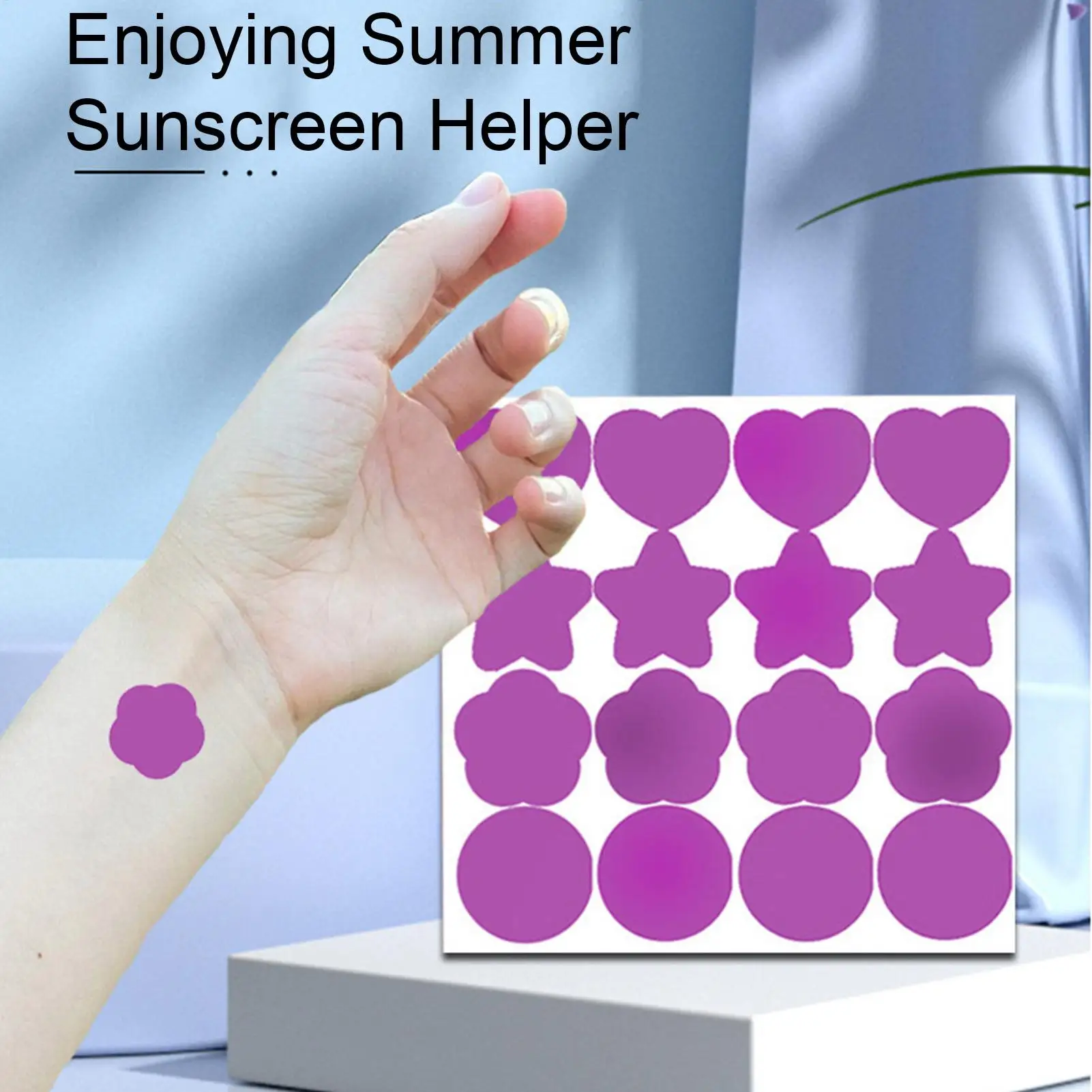 Outdoor Sunscreen Reminder Stickers 16 Pieces Sweatproof Sunscreen Testing Reminder Color Changing Stickers For Kids Adults