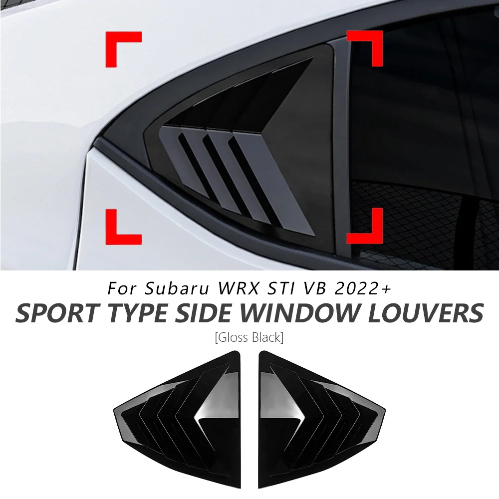 

Rear Car Window Shutter For Subaru WRX STI VB 2022+ Glossy Black Sport 1PCS Window Trim Cover Accessories Car Update Body Tuning